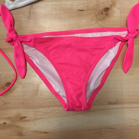 SM Victoria’s Secret sequin neon pink string bikini triangle halter two piece, - Picture 3 of 12